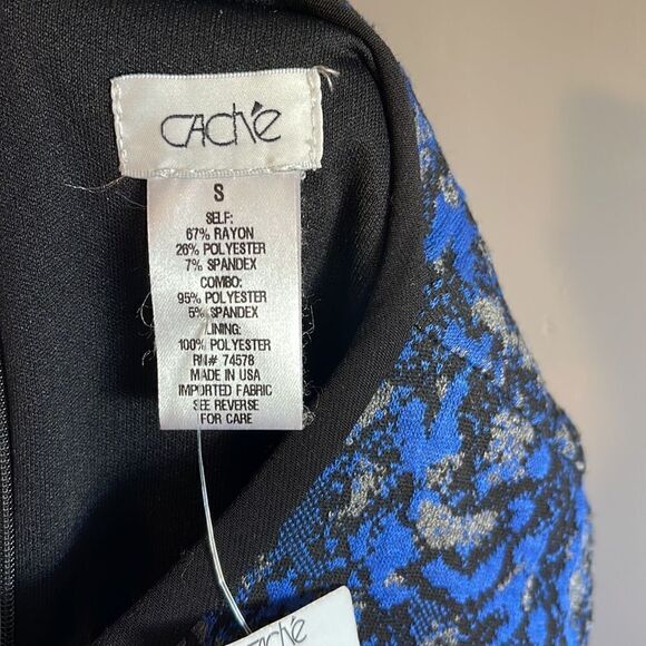 Cache Snakeskin Print Blue Bodycon Sleeveless Sweater Midi Dress | SZ S - Picture 14 of 14